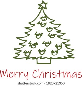 Christmas Tree template design for print or use as poster, card, flyer or T Shirt