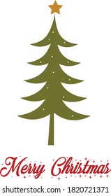 Christmas Tree template design for print or use as poster, card, flyer or T Shirt