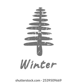A Christmas tree with a texture in a vector. A hand-drawn Christmas tree. Black Friday, discount time. Advertising, labels, postcards, prints on clothes, brochures, design element, web pages.