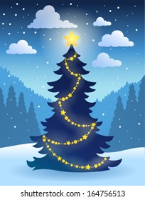 Christmas tree theme 5 - eps10 vector illustration.