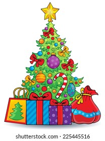 Christmas tree theme 6 - eps10 vector illustration.