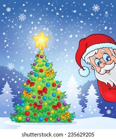 Christmas tree theme 7 - eps10 vector illustration.