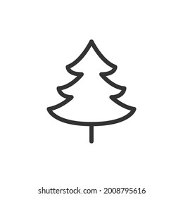 Christmas tree thin line icon. Symbol in trendy outline style. Premium design for web and apps. Perfect for UI. 