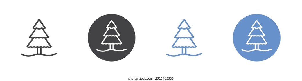 Árbol de Navidad Símbolo de arte de contorno delgado