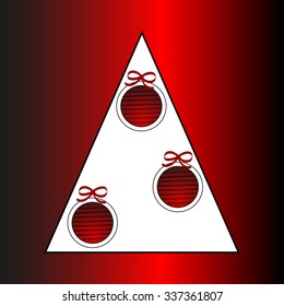 Christmas tree with three red balls