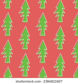 Christmas Tree Tile illustration Vector Design, for christmas gift wrap