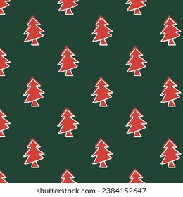 Christmas Tree Tile Vector Design Illustration