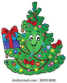 Christmas tree topic image 1 - eps10 vector illustration.