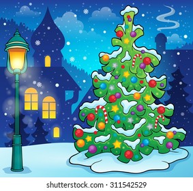 Weihnachtsbaum Thema Bild 9 - eps10 Vektorgrafik.