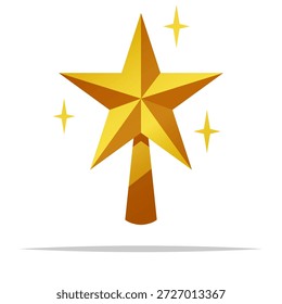 Christmas tree topper star vector isolated illustration