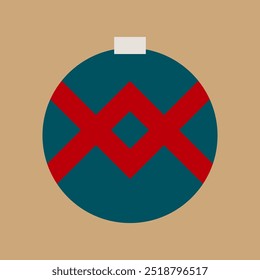 Christmas Tree Toy Ball With Background Vector Illustration