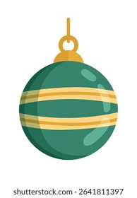 Christmas tree toy ball. Flat vector clipart, illustration with isolated background.