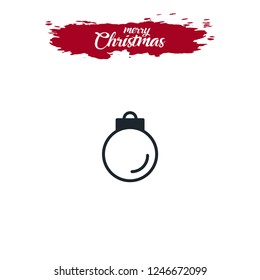 Christmas tree toy, ball, holiday vector illustration icon