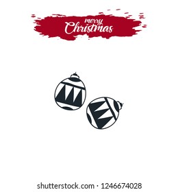 Christmas tree toy, ball, holiday vector illustration icon