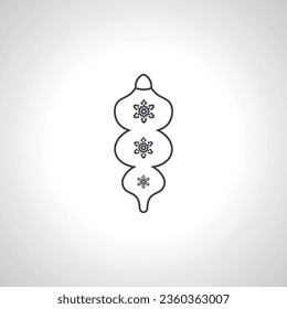 christmas tree toy ball isolated icon on white background