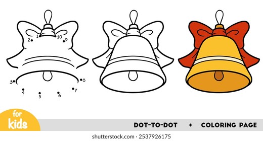 Christmas tree toy bell, education dot to dot game for children. Christmas activity worksheet