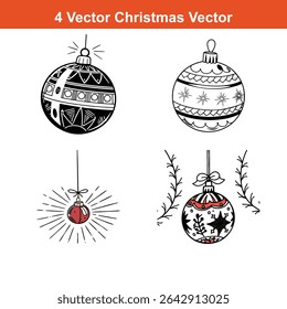 Christmas tree toy black glyph silhouette set,Christmas Decoration Icon on Checkerboard Transparent Background