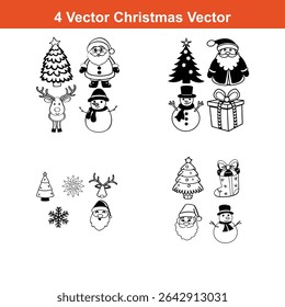 Christmas tree toy black glyph silhouette set,Christmas Decoration Icon on Checkerboard Transparent Background