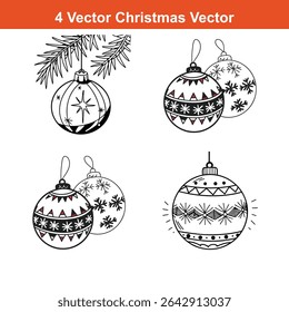 Christmas tree toy black glyph silhouette set,Christmas Decoration Icon on Checkerboard Transparent Background