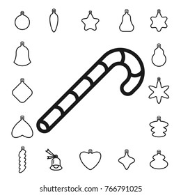 christmas tree toy collection, linear icon