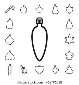 christmas tree toy collection, linear icon