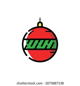 Christmas tree toy. The concept of New Year and Christmas holidays. Minimalistic vector illustration on a white background.