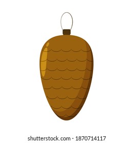 Weihnachtsbaumspielzeug. Kone Spielzeug. Flache Konusgrafik. Vektorkegel.