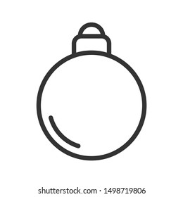 christmas tree toy decoration outline vector icon isolated on white background. christmas tree toy flat icon for web, mobile and user interface design. winter holidays concept