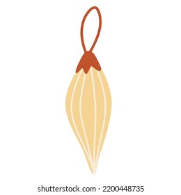 Juguete de árbol de Navidad. Diferentes formas de decoración de año nuevo. Símbolo de Año Nuevo e invierno de vacaciones. Icono de estilo de caricatura. Ilustración de la mano del vector.