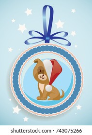Christmas tree toy with a dog for a boy