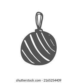 christmas tree toy doodle icon. toy bulb decoration