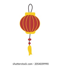 Christmas tree toy in the form of a Chinese lantern. Simple Chinese lantern vector illustration.