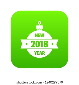 Christmas tree toy icon green vector isolated on white background