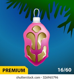 Christmas tree toy icon - includes mesh fill