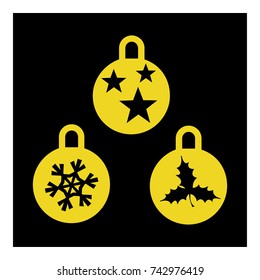 Christmas tree toy icon vector