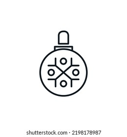 Icono de juguete de árbol de Navidad. Invierno, Año Nuevo y concepto de Navidad. Se puede usar en medios sociales, tipografía y diseño web. Ilustración vectorial aislada en fondo blanco.