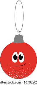 Christmas tree toy, illustration, vector on white background.