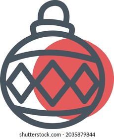 Juguete de árbol de Navidad, ilustración, vector, sobre un fondo blanco.