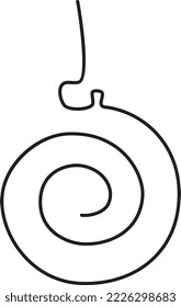 Christmas tree toy, line art, simple minimalistic design, black and white