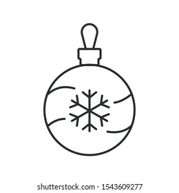 christmas tree toy - minimal line web icon. simple vector illustration. concept for infographic, website or app.