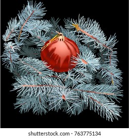 Christmas tree toy on the branches.