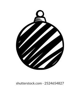 Christmas tree toy with ornaments. Xmas ball in a simple shape isolated on a white background. Vector illustration