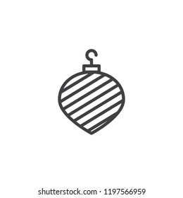 Christmas tree toy outline icon. linear style sign for mobile concept and web design. Decoration Christmas bauble simple line vector icon. Symbol, logo illustration. Pixel perfect vector graphics