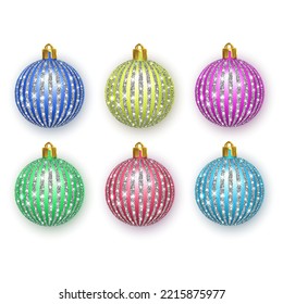 Juguete de árbol de Navidad aislado en un fondo transparente. Soplando decoraciones navideñas. Objeto vectorial para diseño navideño, burla.