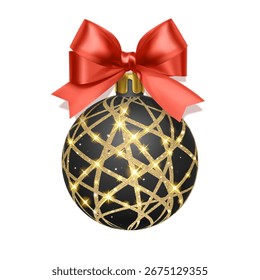 Weihnachtsbaum-Spielzeugset einzeln auf weißem Hintergrund, Festliche Feiertagsdekorationen. Vektorobjekt für Weihnachtsdesign
