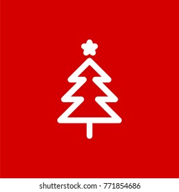 Christmas tree toy simple flat vector illustration.