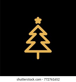 Christmas tree toy simple flat vector illustration.