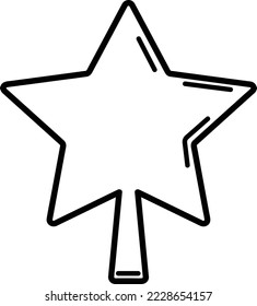 Juguete de árbol de Navidad. La parte superior tiene la forma de un icono estelar minimalista. Imagen del vector