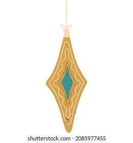 Icono del vector de juguete de árbol de Navidad decoración de año nuevo