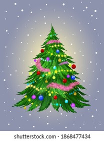 christmas tree with christmas toys